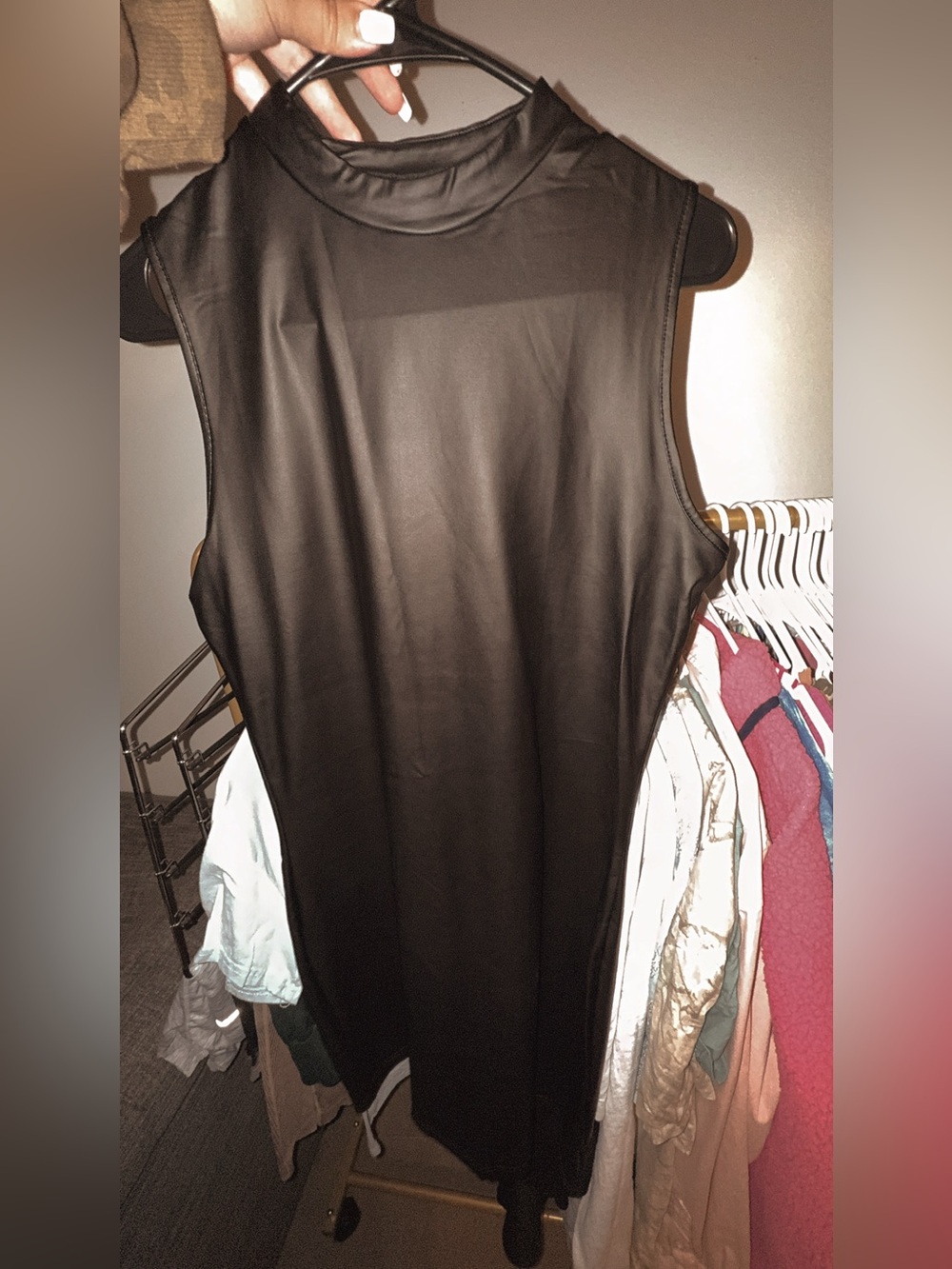 Black Sleeveless Mock Neck Women's dress